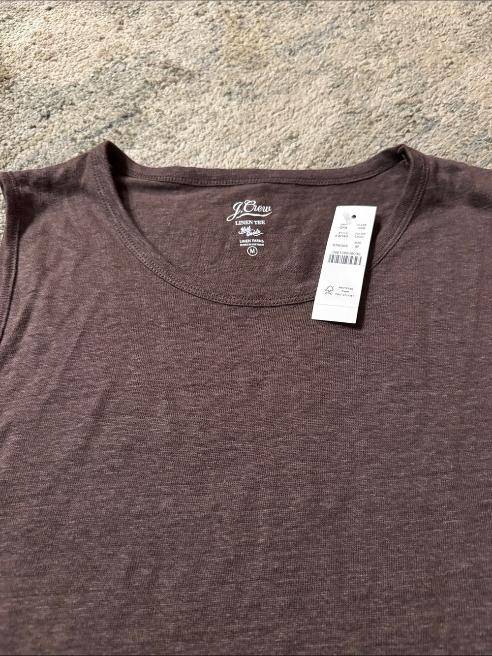 J. Crew Linen Tee Tank in Brown NWT Sz M 😀😀😀